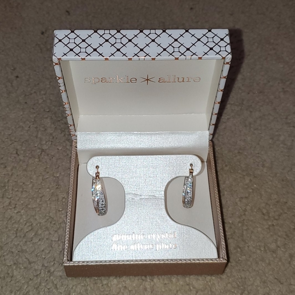 Beautiful Gold & Crystal Hoop Earrings